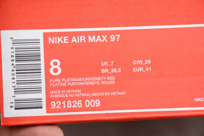 NIKE AIR MAX 97 UNIVERSITY RED 921826-009
