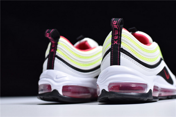 NIKE AIR MAX 97 GS Kie Ney AMAX 97 GS WHITE/RUSH PINK/BLACK/VOLT CJ9978-100