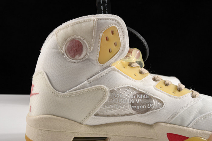OFW Air Jordan 5 White Fire Red CT8480-002
