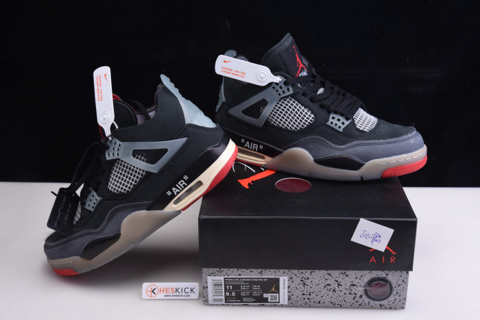 OFW x Air Jordan 4 “Bred” CV9388-001
