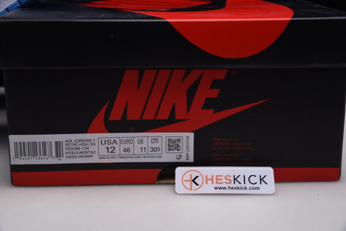AIR Jordan 1 Retro High White University Blue Black 555088-134