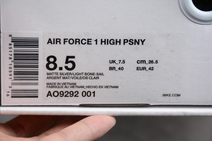 PSNY X NIKE AIR FORCE 1 HIGH GREY AO9292-001