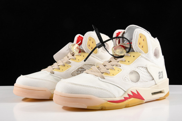 OFW Air Jordan 5 White Fire Red CT8480-002