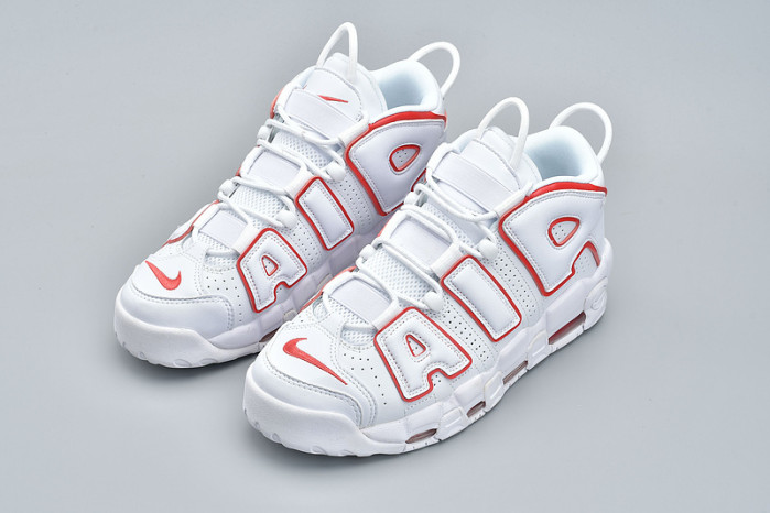 NIKE Air More Uptempo White Varsity Red Outline 921948-102