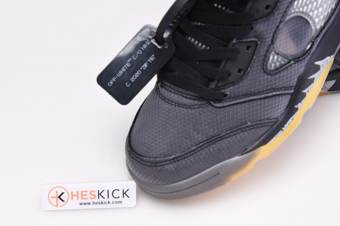 Air Jordan 5 Retro OFW Black/Muslin-Fire Red CT8480-001