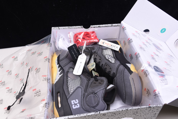 Air Jordan 5 Retro OFW Black/Muslin-Fire Red CT8480-001