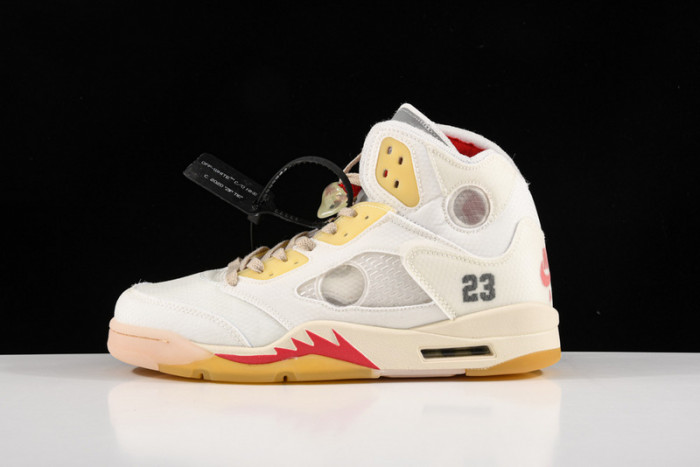 OFW Air Jordan 5 White Fire Red CT8480-002